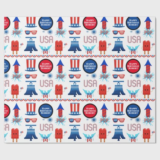 Gepersonaliseerd patriotticum cadeaupapier (Vlak)