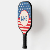 Gepersonaliseerd Patriottische Monogram Pickleball Paddle (Links)