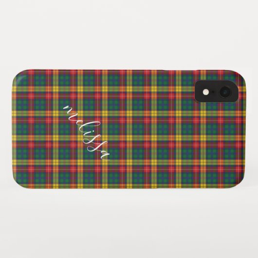 Gepersonaliseerd patroon Buchanan Tartan Case-Mate iPhone Case (Achterkant (horizontaal))