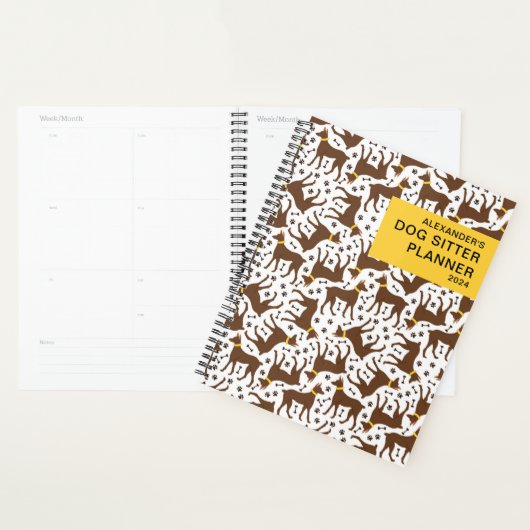 Gepersonaliseerd patroon Business Dog Sitter Plann Planner (Display)