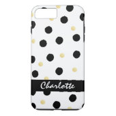 Gepersonaliseerd patroon met zwarte en goudkleurig Case-Mate iPhone case (Achterkant)