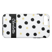 Gepersonaliseerd patroon met zwarte en goudkleurig Case-Mate iPhone case (Achterkant (Horizontaal))