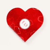 Gepersonaliseerd patroon rode harten notitieboek (Voorkant)