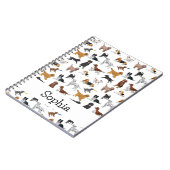 Gepersonaliseerd patroon van Cute Dogs Illustrator Notitieboek (Linkerzijde)