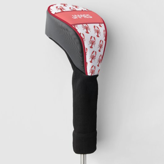 Gepersonaliseerd patroon van rode kreeften golfheadcover (Schuin)