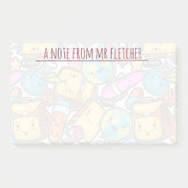 Gepersonaliseerd patroon van schoolbenodigdheden post-it® notes