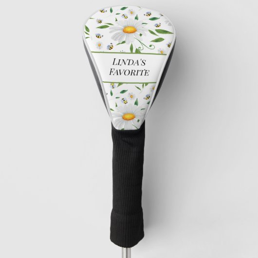 Gepersonaliseerd patroon voor Daisy en Bee Floral Golfheadcover (Voorkant)