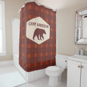 Gepersonaliseerd patroonpatroon met rode roodbunde douchegordijn (In situ)