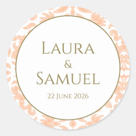 Gepersonaliseerd Peach bruiloft stickers