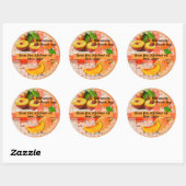 Gepersonaliseerd Peach Jam Classic Round Sticker (Vel)