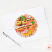 Gepersonaliseerd Peach Jam Classic Round Sticker (Envelop)