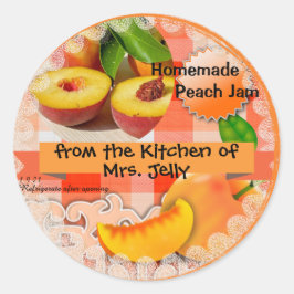 Gepersonaliseerd Peach Jam Classic Round Sticker
