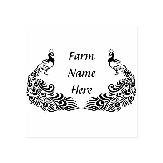 Gepersonaliseerd Peacock Boerderij Rubberstempel (Afrduk)