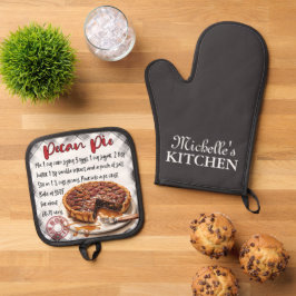 Gepersonaliseerd Pecan taart bakken recept Ovenwant & Pannenlap Set