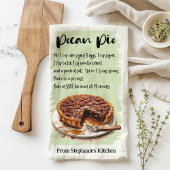 Gepersonaliseerd pecannotentaartrecept theedoek