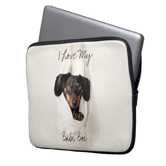 Gepersonaliseerd pendel met wieldop voor laptop laptop sleeve (Voorkant Links)