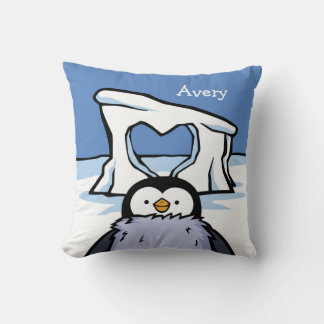 Gepersonaliseerd Penguin Chick Hartkussen Kussen