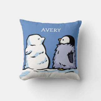 Gepersonaliseerd Penguin Chick Sneeuwkussen Kussen