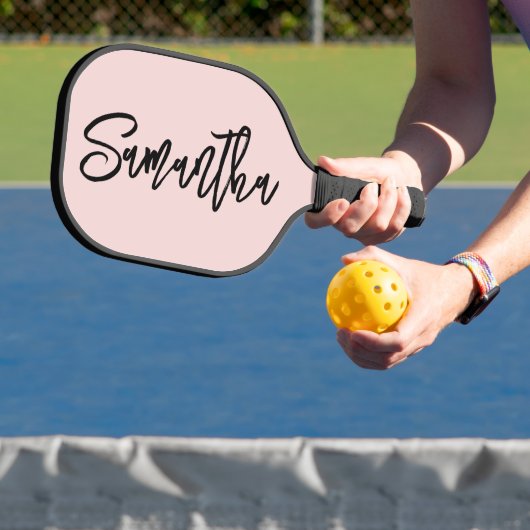 Gepersonaliseerd penseelschrift blozen pickleball paddle (Insitu)