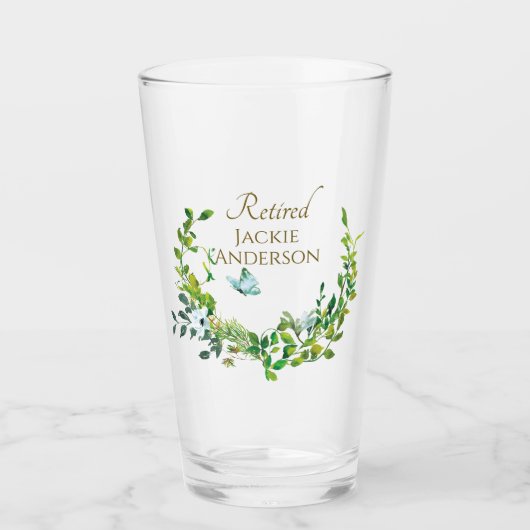 Gepersonaliseerd pensioen bier glas botanische bla (Voorkant)
