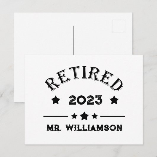 Gepersonaliseerd pensioen cadeau idee feestdagenkaart (Voorkant / Achterkant)