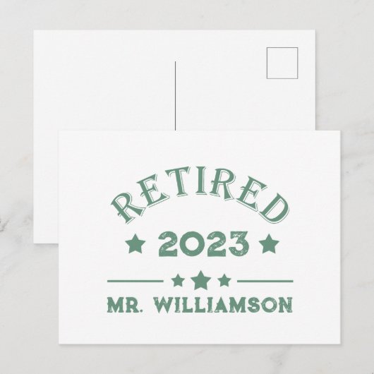 Gepersonaliseerd pensioen cadeau idee feestdagenkaart (Voorkant / Achterkant)