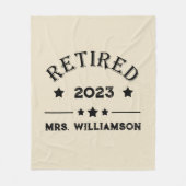 Gepersonaliseerd pensioen cadeau idee fleece deken (Voorkant)
