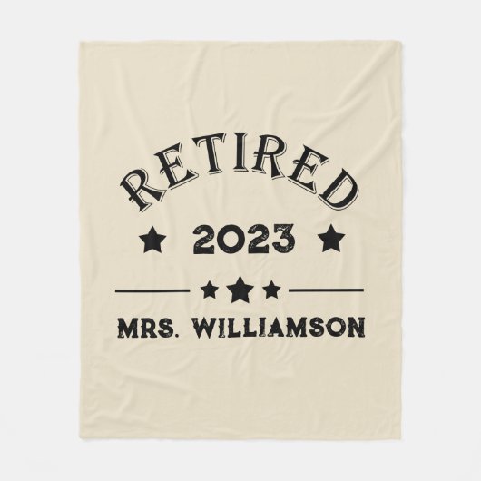 Gepersonaliseerd pensioen cadeau idee fleece deken (Voorkant)