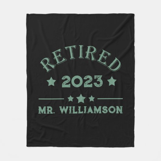 Gepersonaliseerd pensioen cadeau idee fleece deken (Voorkant)