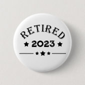 Gepersonaliseerd pensioen cadeau idee ronde button 5,7 cm (Voorkant)