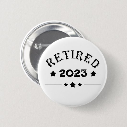 Gepersonaliseerd pensioen cadeau idee ronde button 5,7 cm (Voorkant /achterkant)