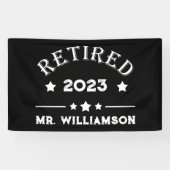 Gepersonaliseerd pensioen cadeau idee spandoek (Horizontaal)