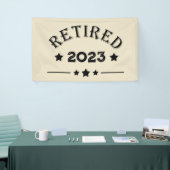 Gepersonaliseerd pensioen cadeau idee spandoek (Beurs)