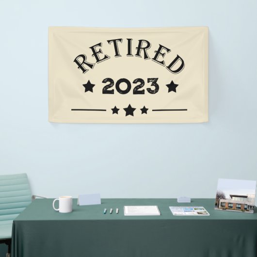 Gepersonaliseerd pensioen cadeau idee spandoek (Beurs)