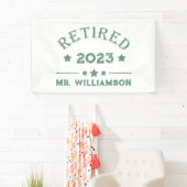 Gepersonaliseerd pensioen cadeau idee spandoek (Insitu)