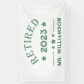 Gepersonaliseerd pensioen cadeau idee spandoek (Verticaal)