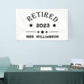 Gepersonaliseerd pensioen cadeau idee spandoek (Beurs)