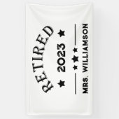 Gepersonaliseerd pensioen cadeau idee spandoek (Verticaal)