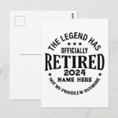 Gepersonaliseerd pensioen De legende is met pensio Briefkaart (Voorkant / Achterkant)