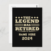 Gepersonaliseerd pensioen De legende is met pensio Briefkaart (Voorkant / Achterkant)