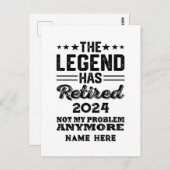 Gepersonaliseerd pensioen De legende is met pensio Briefkaart (Voorkant / Achterkant)