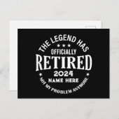 Gepersonaliseerd pensioen De legende is met pensio Briefkaart (Voorkant / Achterkant)