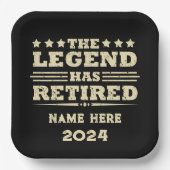 Gepersonaliseerd pensioen De legende is met pensio Papieren Bordje (Voorkant)