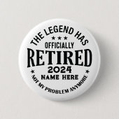 Gepersonaliseerd pensioen De legende is met pensio Ronde Button 5,7 Cm (Voorkant)