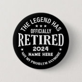 Gepersonaliseerd pensioen De legende is met pensio Ronde Button 5,7 Cm (Voorkant)