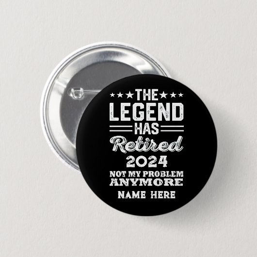Gepersonaliseerd pensioen De legende is met pensio Ronde Button 5,7 Cm (Voorkant /achterkant)
