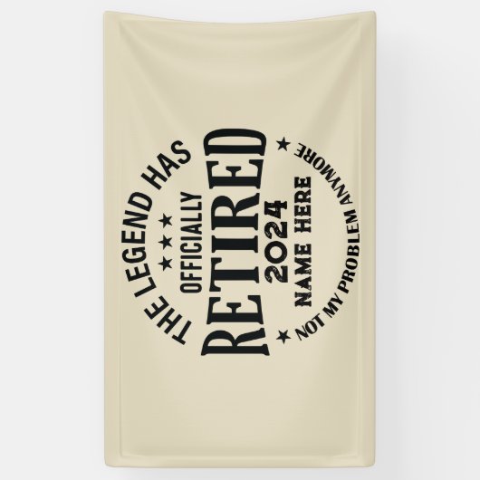 Gepersonaliseerd pensioen De legende is met pensio Spandoek (Verticaal)