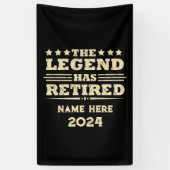 Gepersonaliseerd pensioen De legende is met pensio Spandoek (Verticaal)