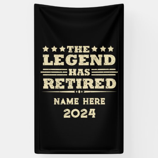 Gepersonaliseerd pensioen De legende is met pensio Spandoek (Verticaal)