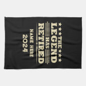 Gepersonaliseerd pensioen De legende is met pensio Theedoek (Horizontaal)